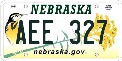 NE license plate AEE327