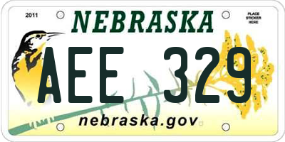 NE license plate AEE329