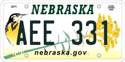 NE license plate AEE331
