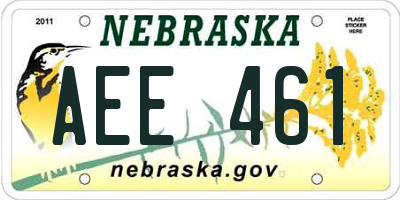NE license plate AEE461