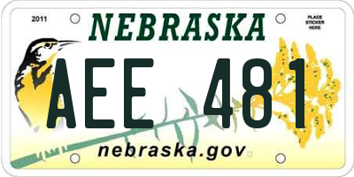 NE license plate AEE481