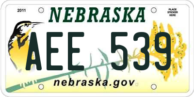 NE license plate AEE539