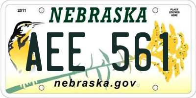 NE license plate AEE561