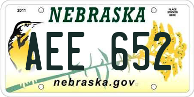 NE license plate AEE652