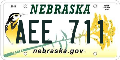 NE license plate AEE711