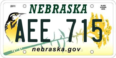 NE license plate AEE715