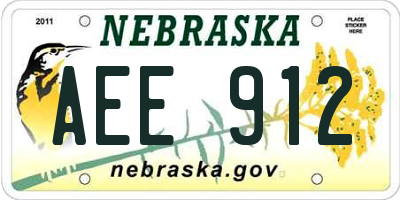 NE license plate AEE912