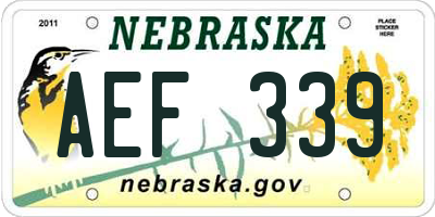 NE license plate AEF339