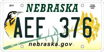NE license plate AEF376