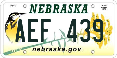 NE license plate AEF439