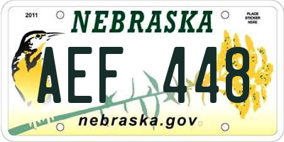 NE license plate AEF448