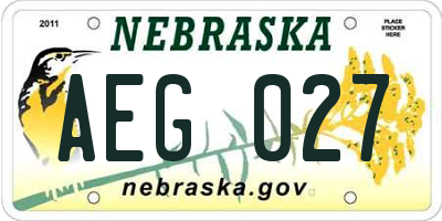 NE license plate AEG027