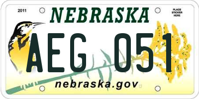 NE license plate AEG051
