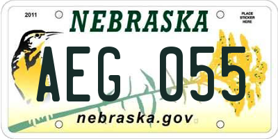 NE license plate AEG055