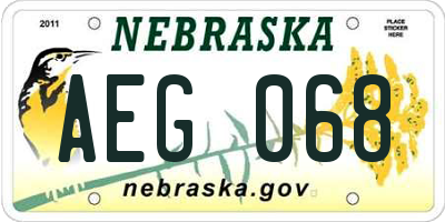 NE license plate AEG068