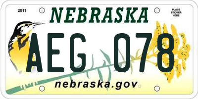 NE license plate AEG078