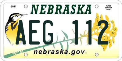 NE license plate AEG112