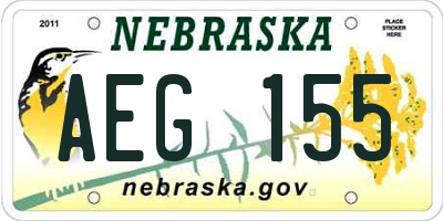 NE license plate AEG155