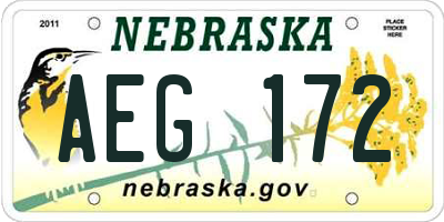 NE license plate AEG172