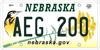NE license plate AEG200