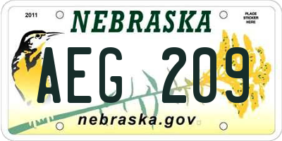 NE license plate AEG209