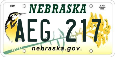 NE license plate AEG217