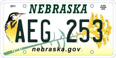 NE license plate AEG253