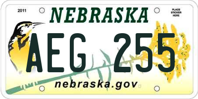 NE license plate AEG255