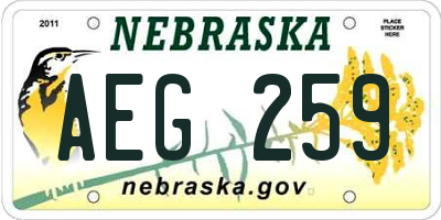 NE license plate AEG259