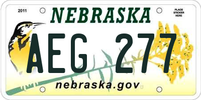 NE license plate AEG277