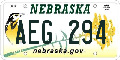 NE license plate AEG294
