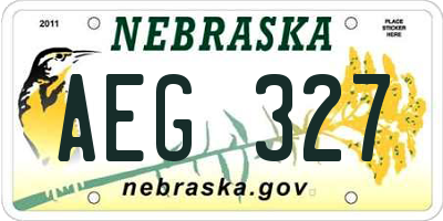 NE license plate AEG327