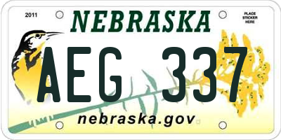 NE license plate AEG337