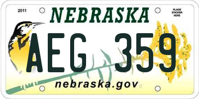 NE license plate AEG359