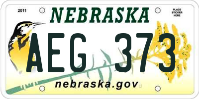 NE license plate AEG373