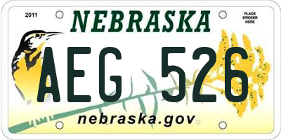 NE license plate AEG526