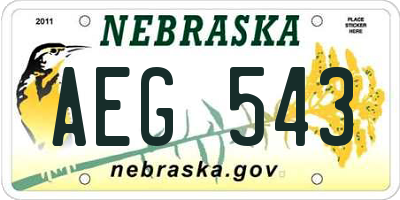 NE license plate AEG543