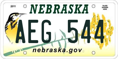 NE license plate AEG544