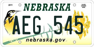 NE license plate AEG545