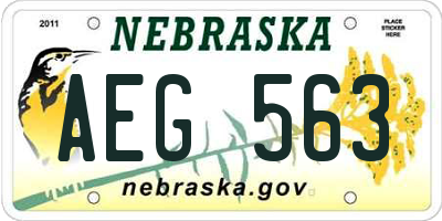 NE license plate AEG563
