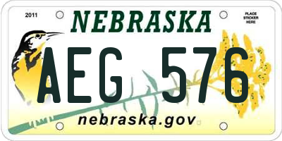 NE license plate AEG576