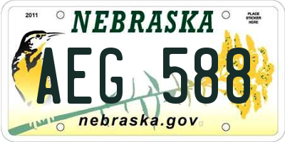 NE license plate AEG588