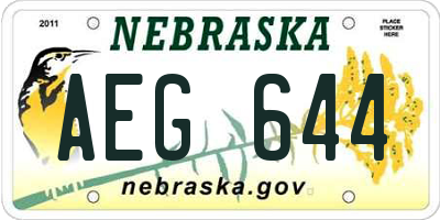 NE license plate AEG644