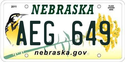 NE license plate AEG649