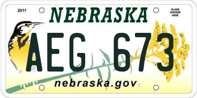 NE license plate AEG673
