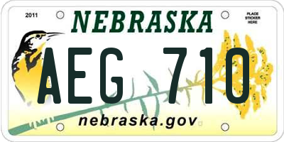 NE license plate AEG710