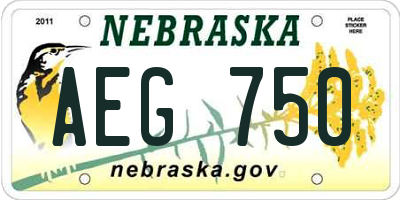 NE license plate AEG750