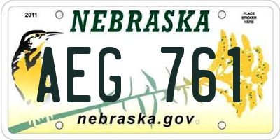 NE license plate AEG761
