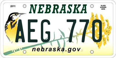 NE license plate AEG770