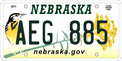 NE license plate AEG885